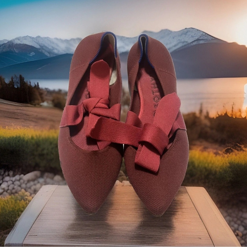 Rothy's Burgundy Red Flats w Bow